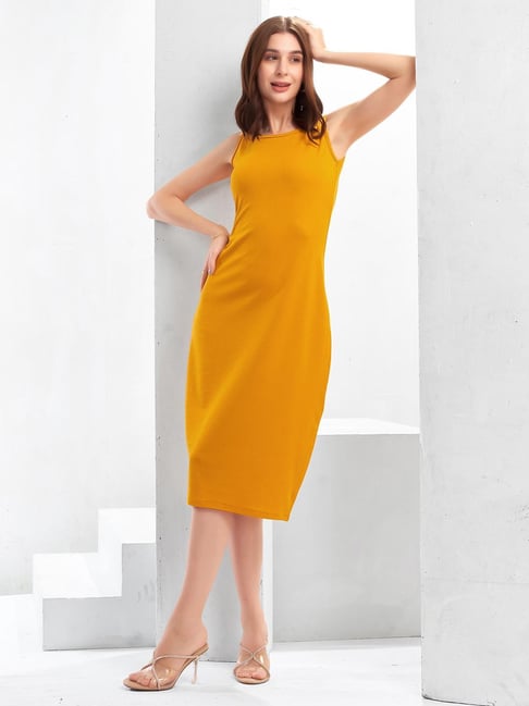 SELVIA Yellow Regular Fit A Line Dress