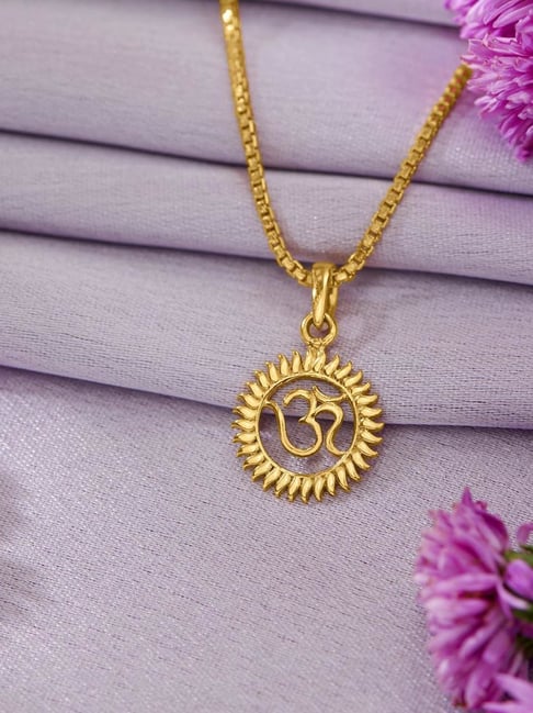 Om Design Tanishq Gold Pendant For Mens Buy Jewellers Om Gold - Main Image
