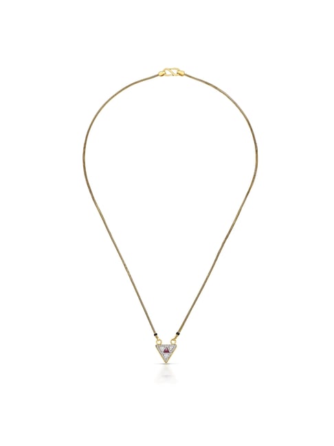png jewellers P.N.Gadgil Jewellers 22 Karat (916) Yellow Gold BIS Hallmarked Gold Heart Modern Mangalsutra-picture-30