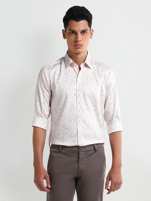 Arrow Pink Cotton Regular fit Geometric Shirt-picture-27