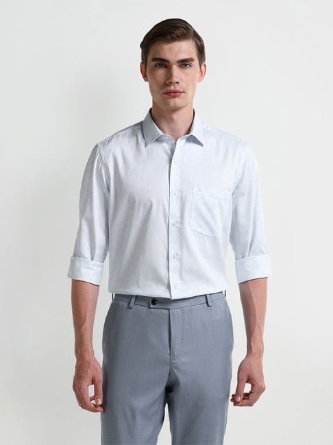 Arrow Blue Cotton Regular fit Geometric Shirt-picture-47