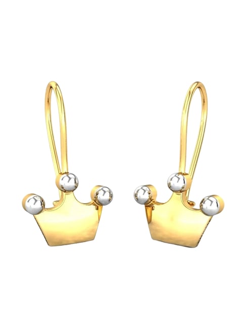 Candere by Kalyan Jewellers 18k (750) BIS Hallmark Pure Yellow Gold Hoop Earrings for Kids-picture-37