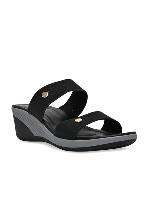 Rocia by Regal Women s Black Casual Wedges