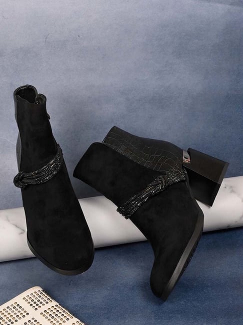 Ronnie Grey Women's Black Casual Boots-picture-27