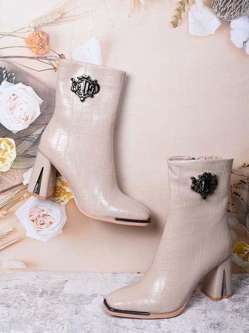 Ronnie Grey Women's Beige Casual Boots-picture-27