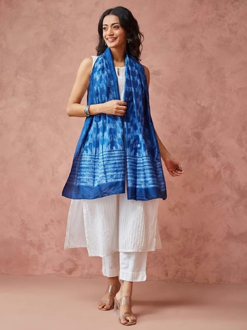 Fabindia Blue Printed Stole