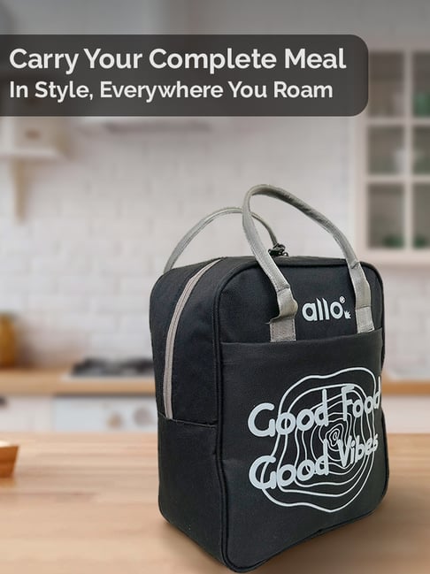 ALLO Insulated Black Reusable Multipurpose Lunch Bag for Lunch Box with Triple Padding-picture-14