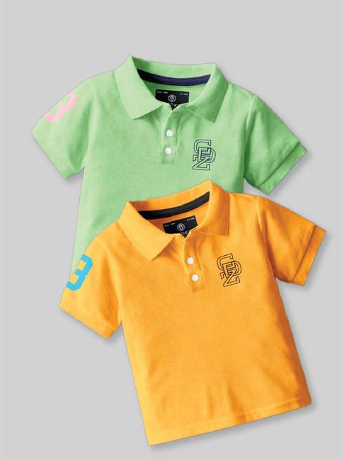 Codez Boys Green & Yellow Solid Polo T-shirt-picture-33