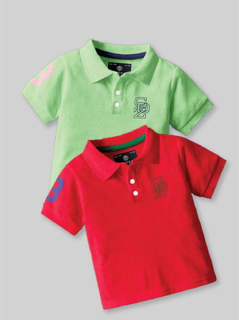 Codez Boys Green & Red Solid Polo T-shirt-picture-27