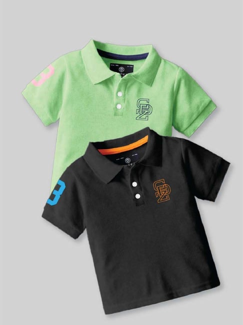 Codez Boys Green & Black Solid Polo T-shirt-picture-25