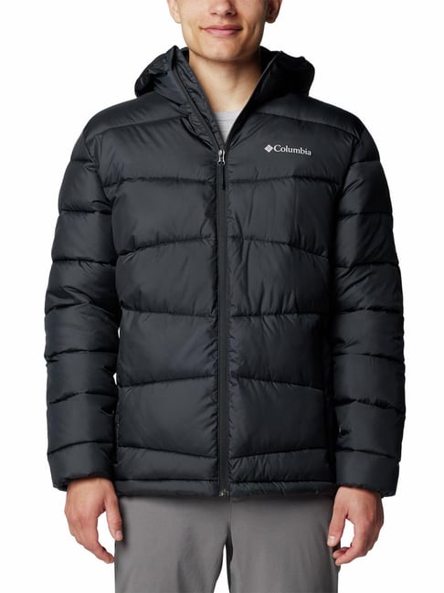 Columbia Black Polyester Regular fit Hooded Jacket