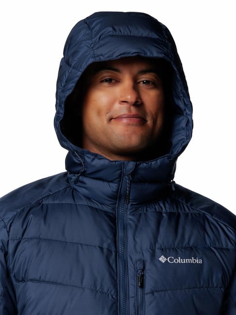 Columbia Navy Blue Polyester Relaxed fit Hooded Jacket