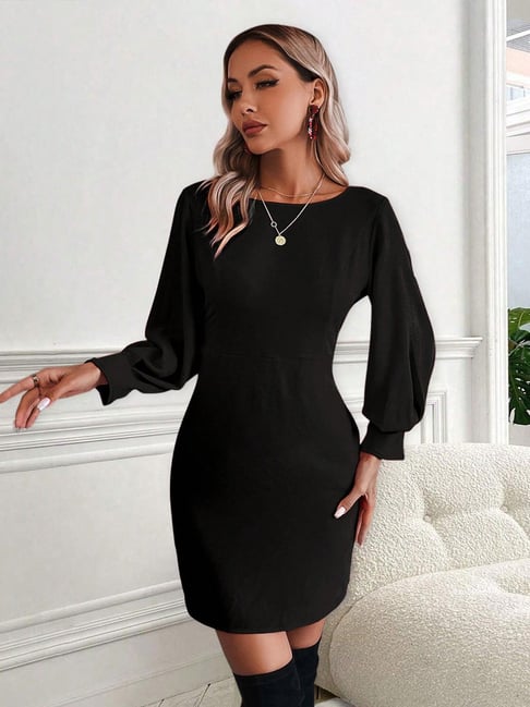 Kotty Black Relaxed Fit Bodycon Dress-picture-44