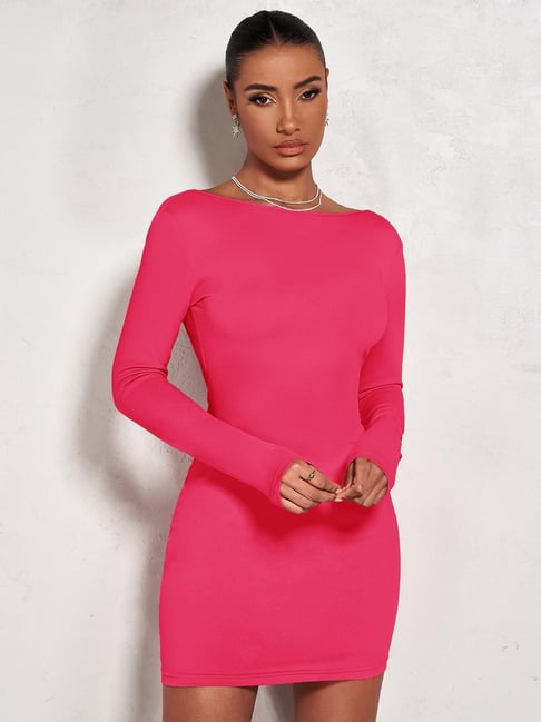 Kotty Pink Slim Fit Bodycon Dress