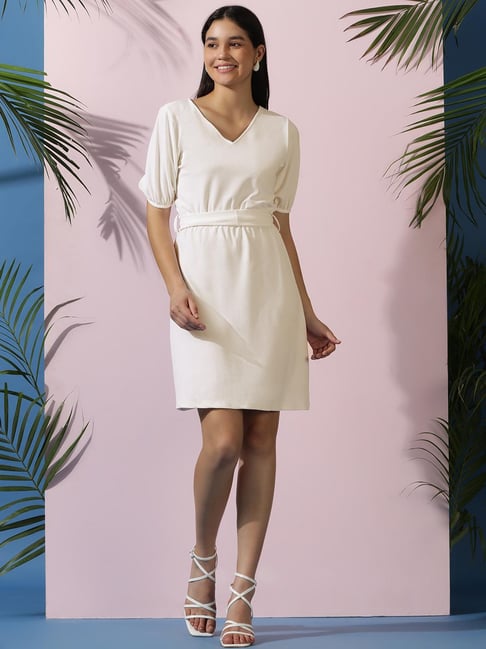 Kotty White Regular Fit A Line Dress-picture-41