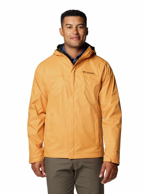Columbia Yellow Nylon Regular fit Rainwear Jacket