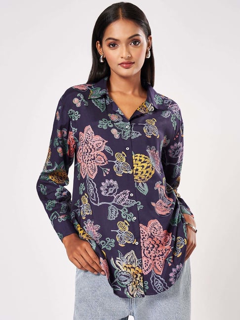 Marigold Lane Navy Printed Shirt-picture-41