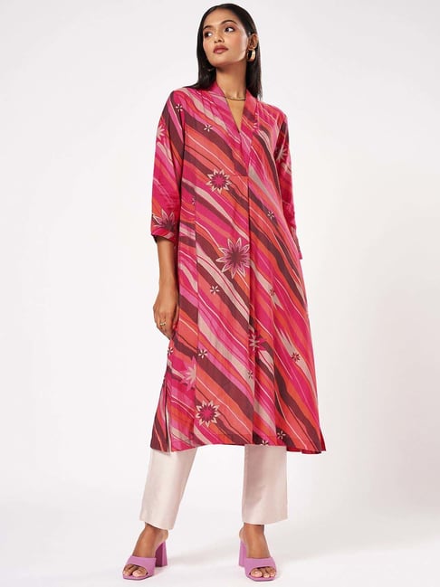 Marigold Lane Pink Printed A Line Kurta-picture-29