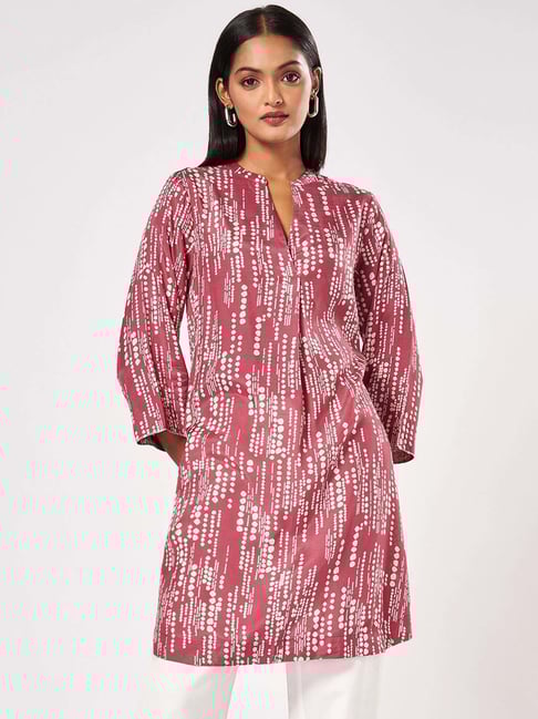 Marigold Lane Pink Printed A Line Kurti-picture-24