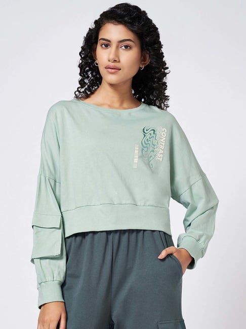 Ajile by Pantaloons Green Cotton Printed T-Shirt-picture-152