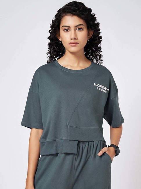 Ajile by Pantaloons Grey Cotton Printed T-Shirt-picture-18