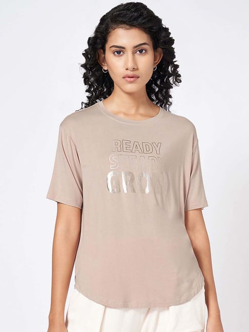 Ajile by Pantaloons Beige Printed T-Shirt-picture-172