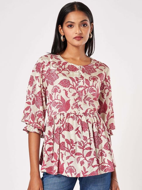 Marigold Lane Pink Printed Top-picture-30