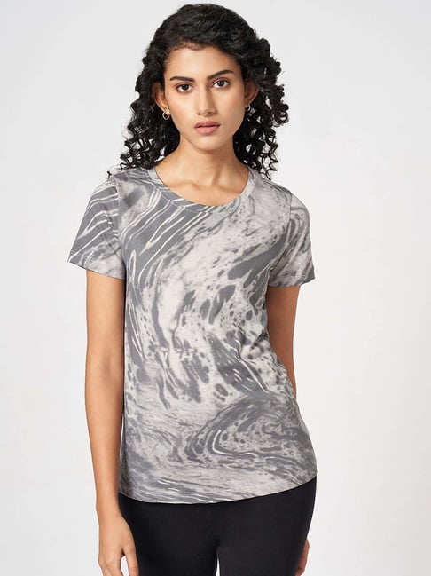 Ajile by Pantaloons Grey Cotton Printed T-Shirt-picture-42