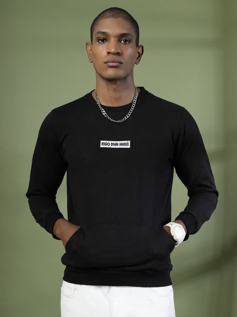 Rigo Black Cotton Regular Fit Sweatshirt-picture-30
