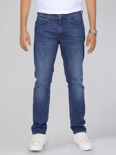 Lee Modern Blue Slim Fit Solid Jeans