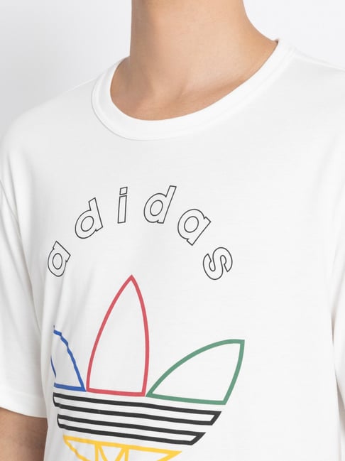 Adidas Outline White Adidas Logo T Shirt T-shirts Adidas Outline