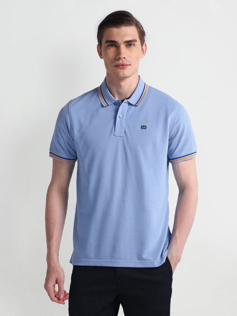 Arrow Sport Light Blue Regular Fit Polo T-Shirt-picture-21