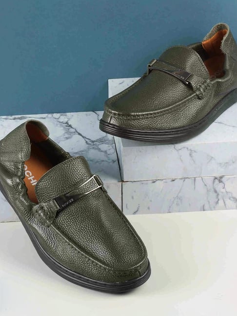 Mochi Men's Green Casual Loafers-picture-36