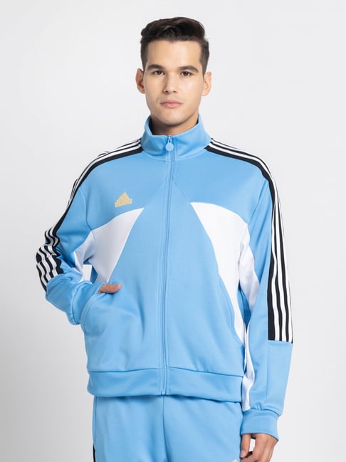 Blue mens adidas tracksuit on sale