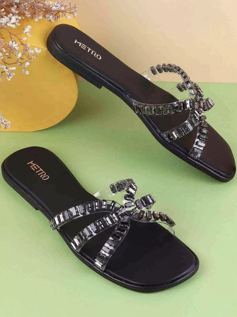 Metro Women's Black Casual Sandals-picture-36