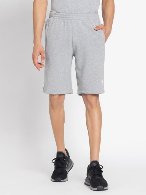 Adidas Grey 100 Cotton Regular Printed Shorts