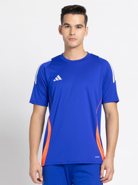 Buy Adidas Blue 100 Polyester Slim Printed Jerseys for Mens Online Tata CLiQ