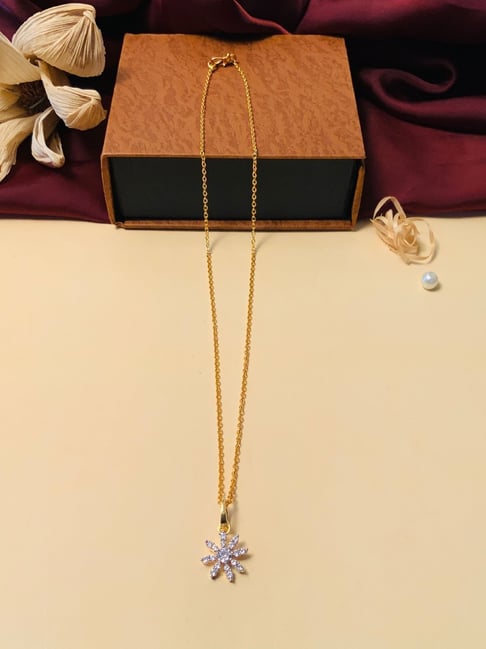 Abdesigns Gold Plated American Diamond Pendant & Chain-picture-15