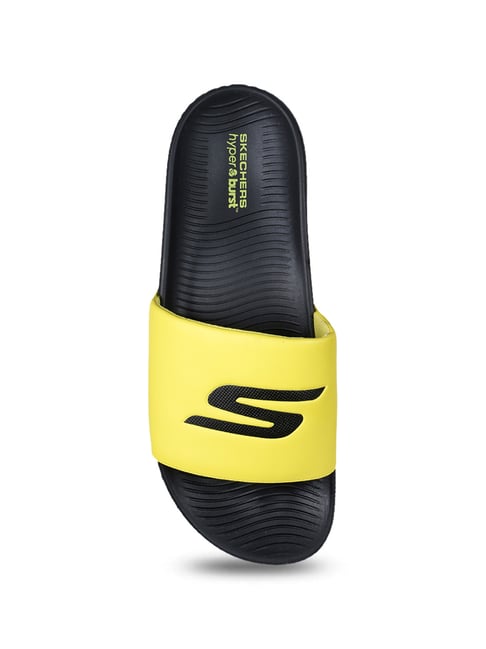 Buy Skechers Men's HYPER SLIDE - DERIVER Yellow Flip Flops for Men