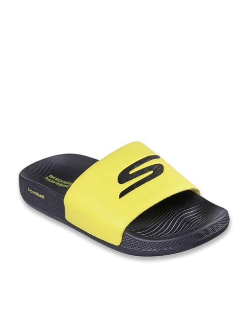 Buy Skechers Men's HYPER SLIDE - DERIVER Yellow Flip Flops for Men