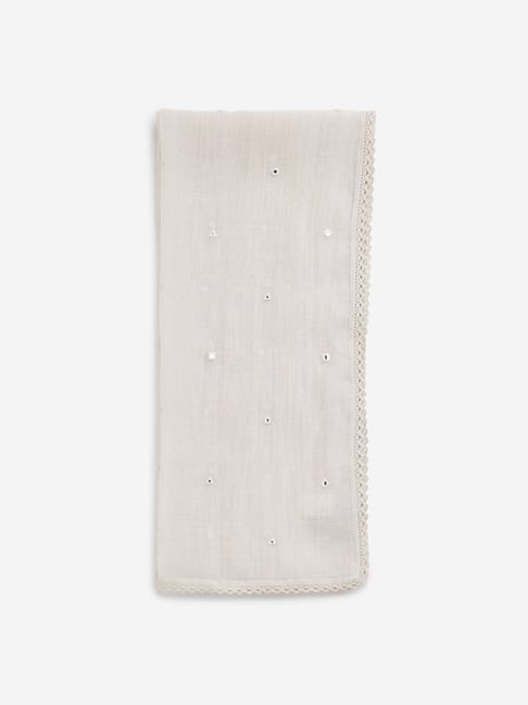 Zuba by Westside Beige Embellished Stole