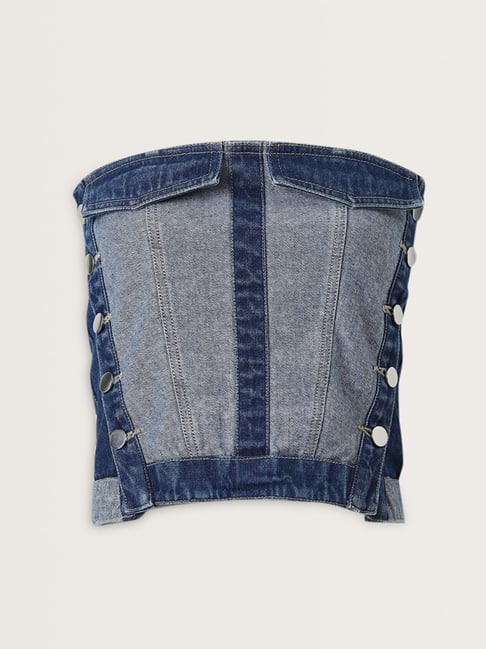 Nuon by Westside Dark Blue Bustier Top