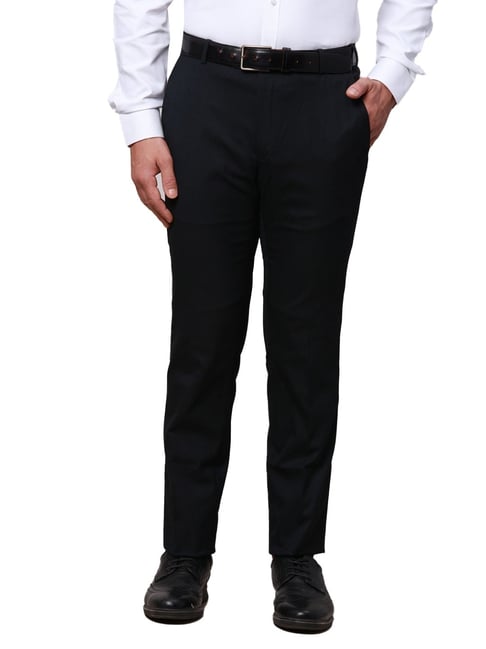 Raymond Black Slim Fit Trousers-picture-30