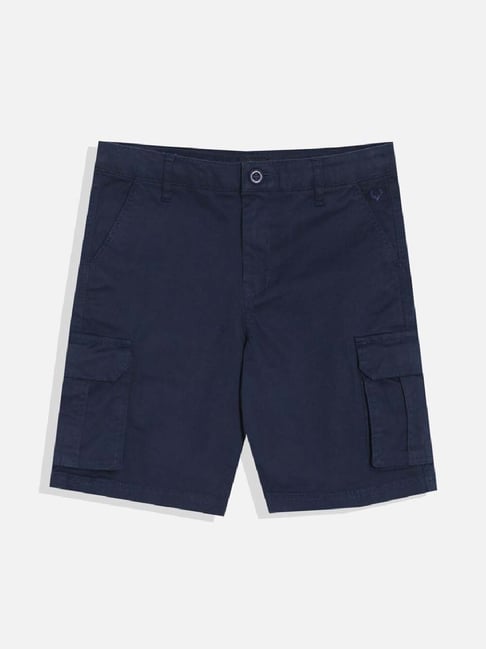 Allen Solly Boys Navy Cotton Solid Shorts-picture-17