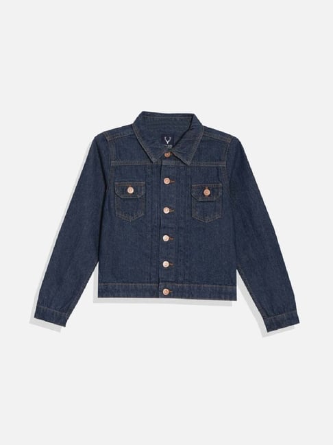 Allen Solly Boys Navy Cotton Solid Full Sleeves Jacket-picture-29