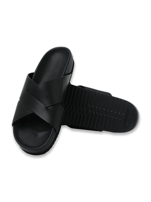 Buy Gordon & Bros Men's Black Cross Strap Sandals for Men at Best