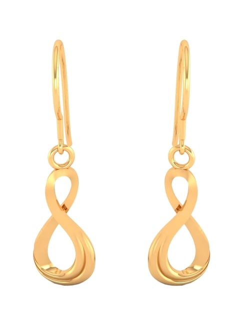 P.C. Chandra Jewellers 18KT Yellow Gold Delicate Earrings With An Infinite Design