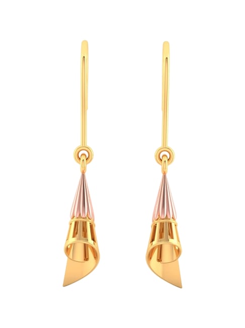 P.C. Chandra Jewellers 22KT Yellow Gold Earrings in Conical Shape With A Touch of Rose Gold-picture-46