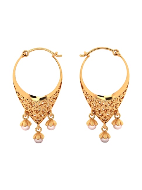 P.C. Chandra Jewellers 14KT Yellow Gold Beautiful Chandelier Earrings With Detailed Craftsmanship