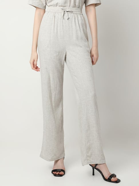 Vero Moda Off White Straight Fit High Rise Pants-picture-48
